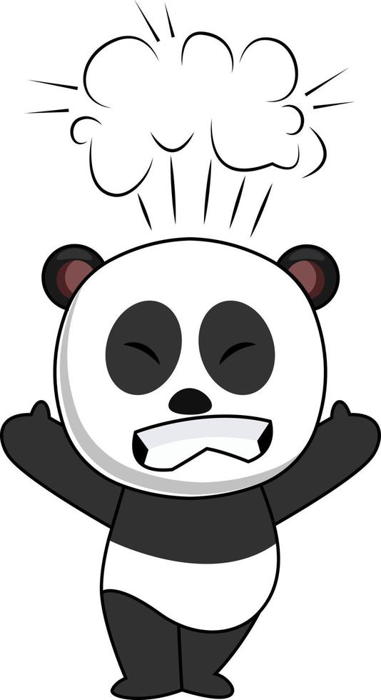 chateado panda, ilustração, vetor em fundo branco.