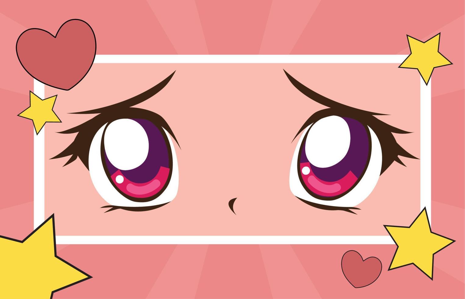 olhos de anime closeup vetor