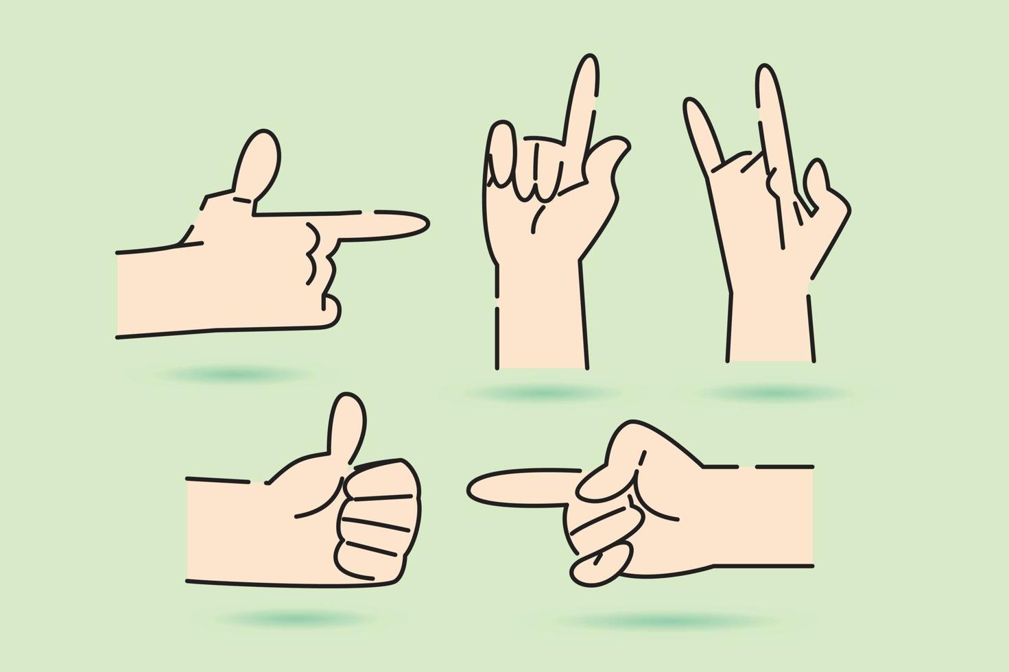 clipart de ilustração de sinal de mão em design plano vetor