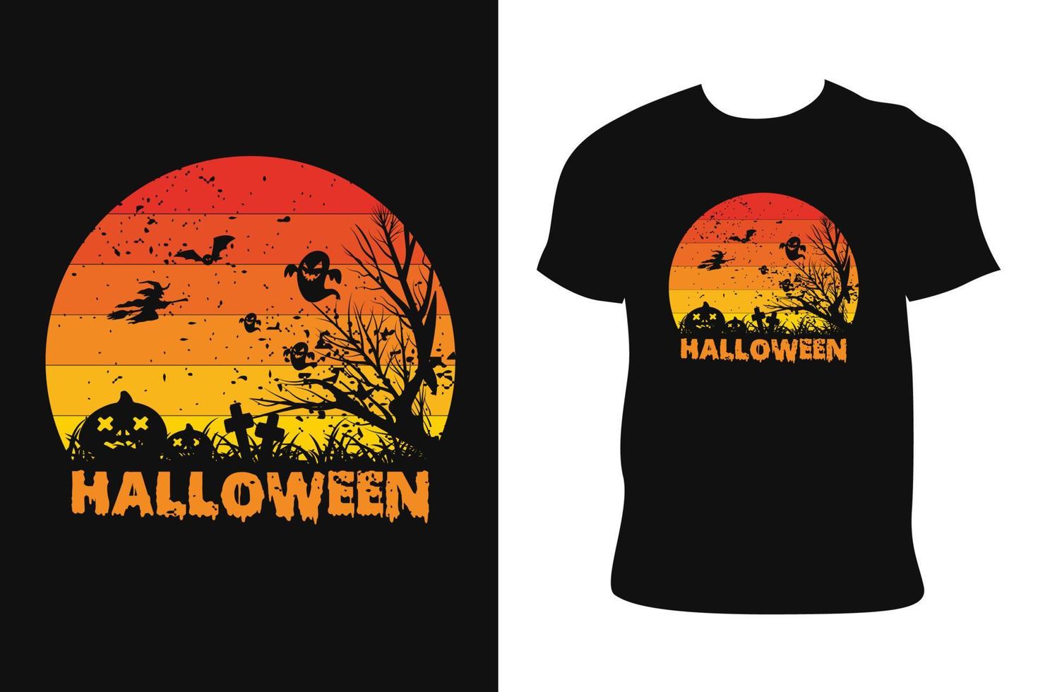 design de camiseta de halloween. camiseta do dia das bruxas. vetor livre de t-shirt de halloween.