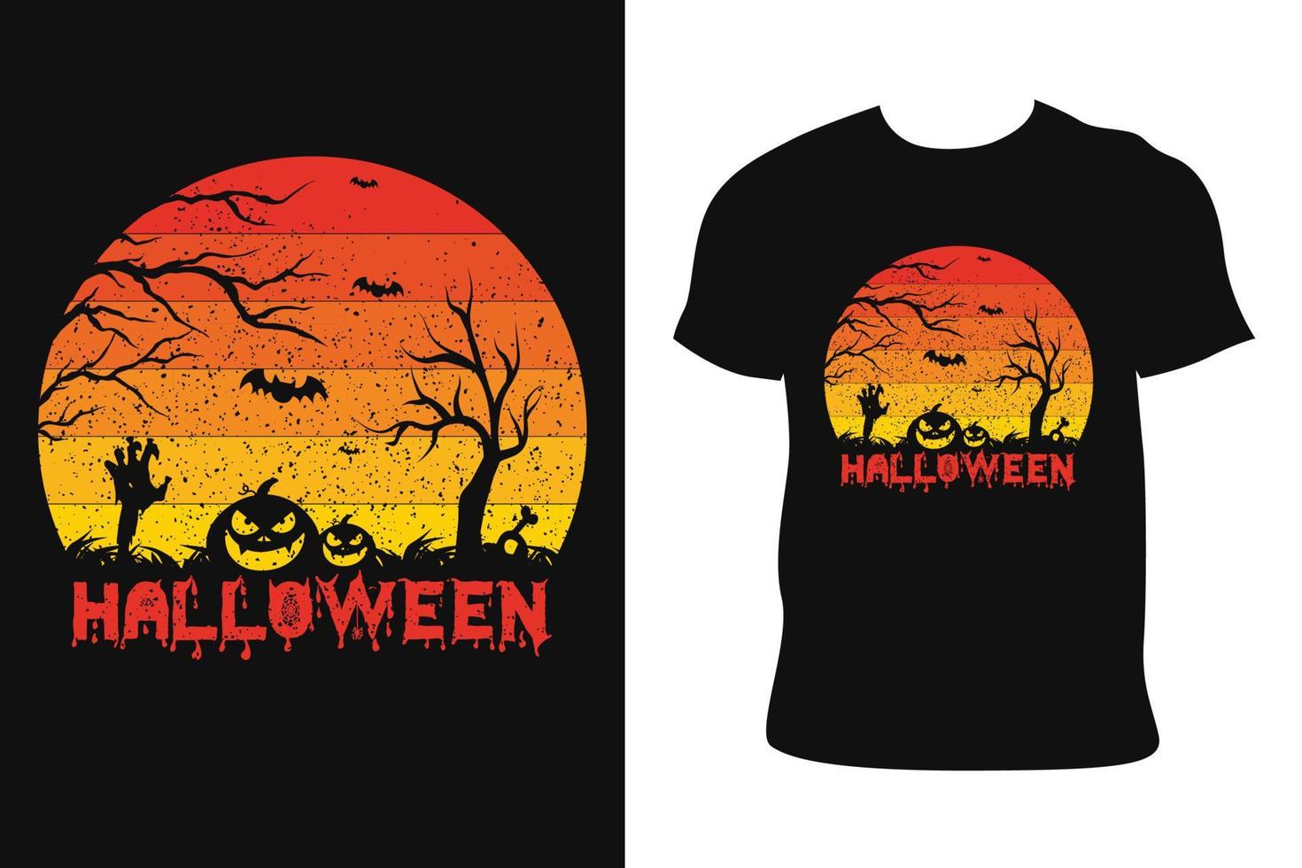 design de camiseta de halloween. camiseta do dia das bruxas. vetor livre de t-shirt de halloween.