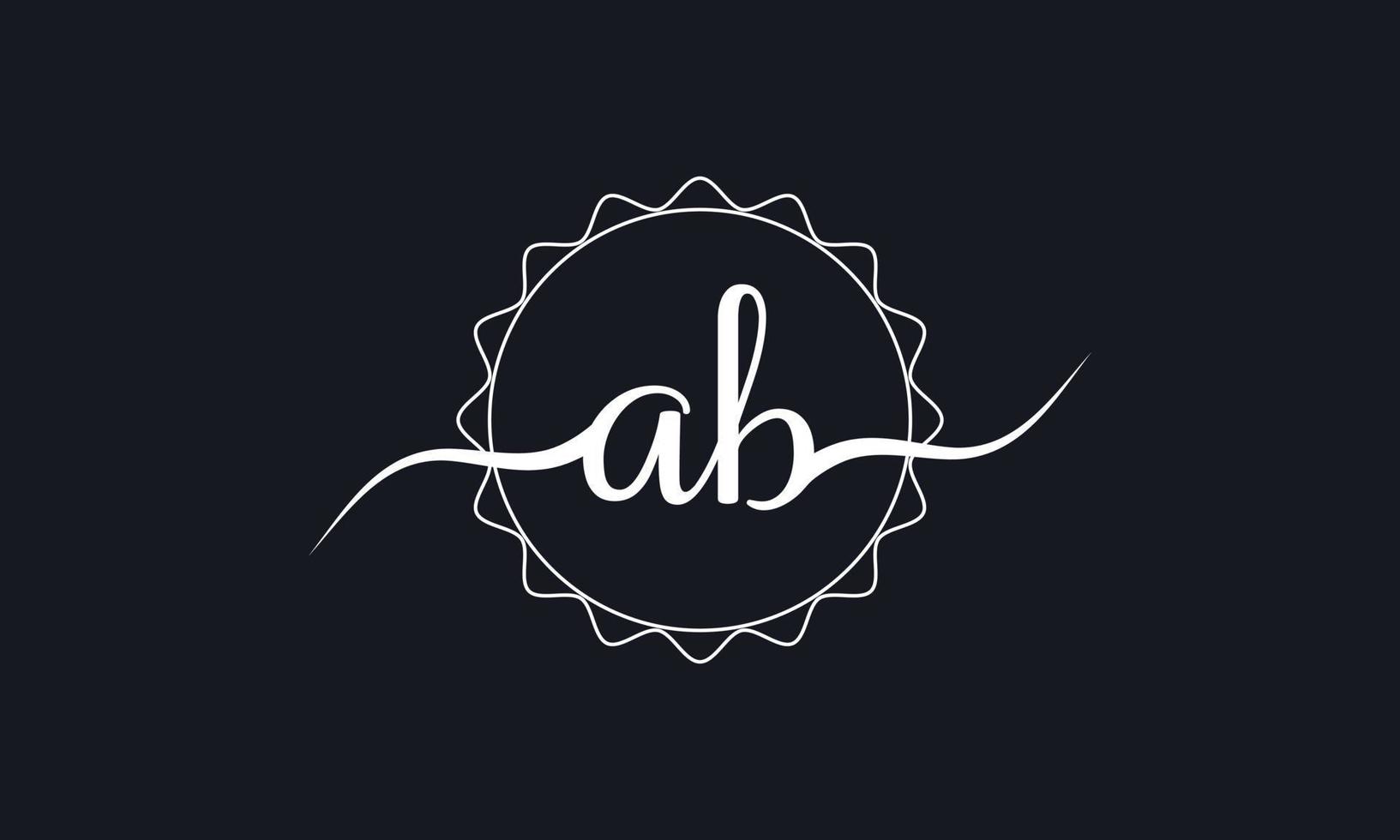 design de logotipo de letra ab de estilo de caligrafia. ab logo design vector pro vector.