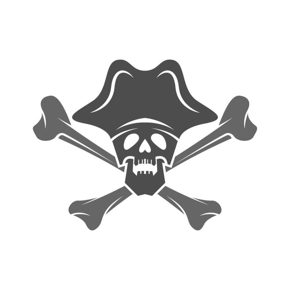 ilustração de design de ícone de logotipo pirata vetor