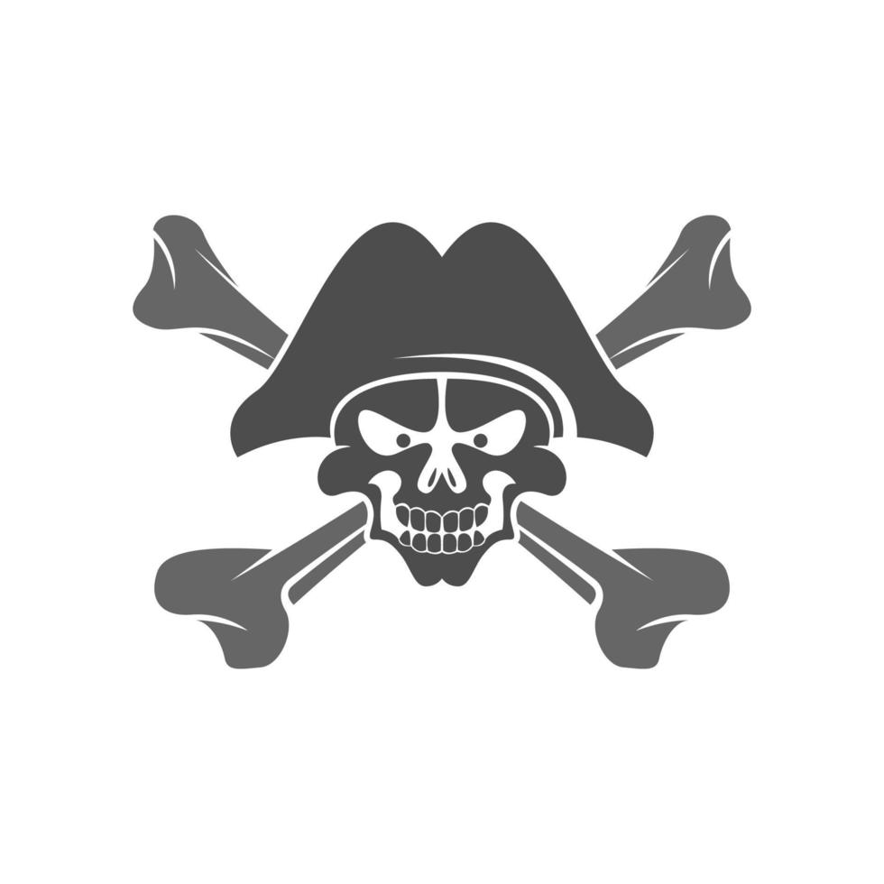 ilustração de design de ícone de logotipo pirata vetor