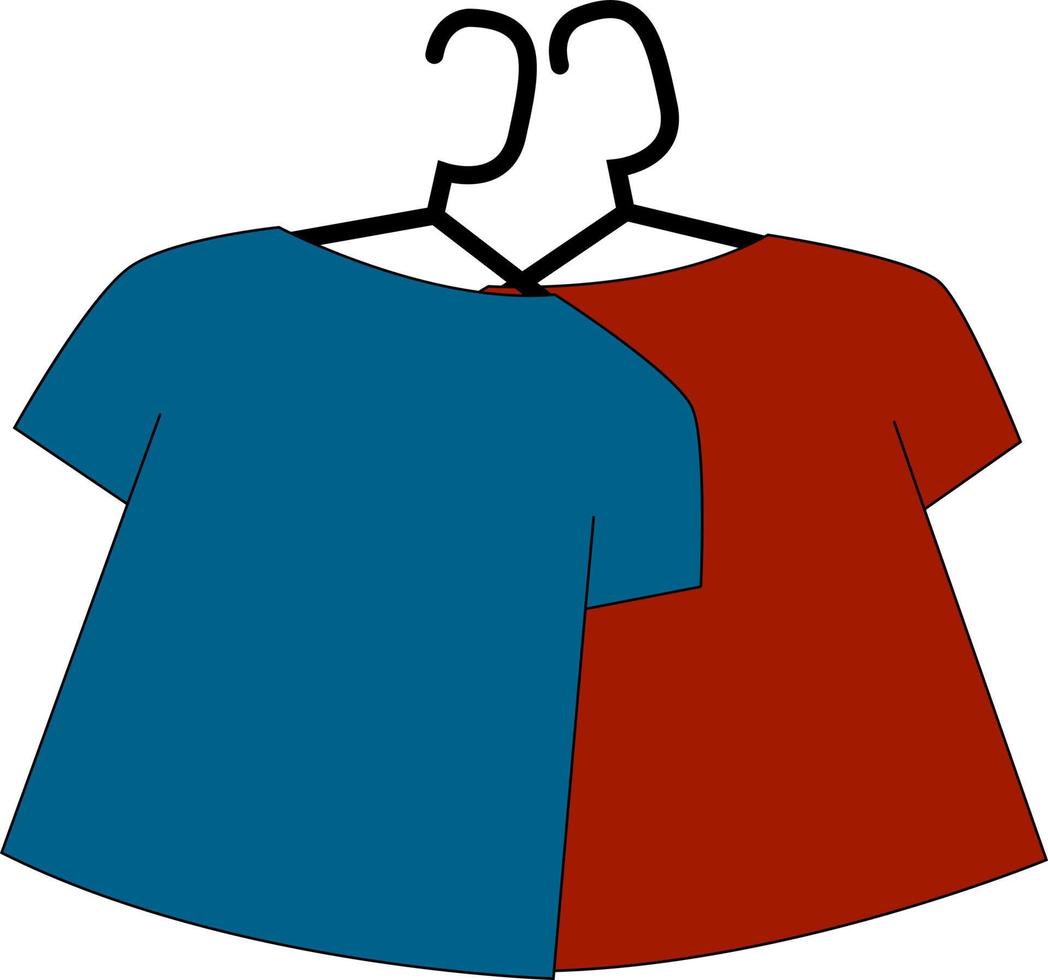 camisas azuis e vermelhas, ilustração, vetor em fundo branco