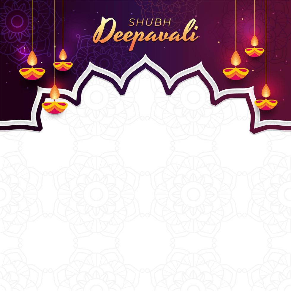 celebração deepavali com fundo de lâmpada de óleo pendurado vetor