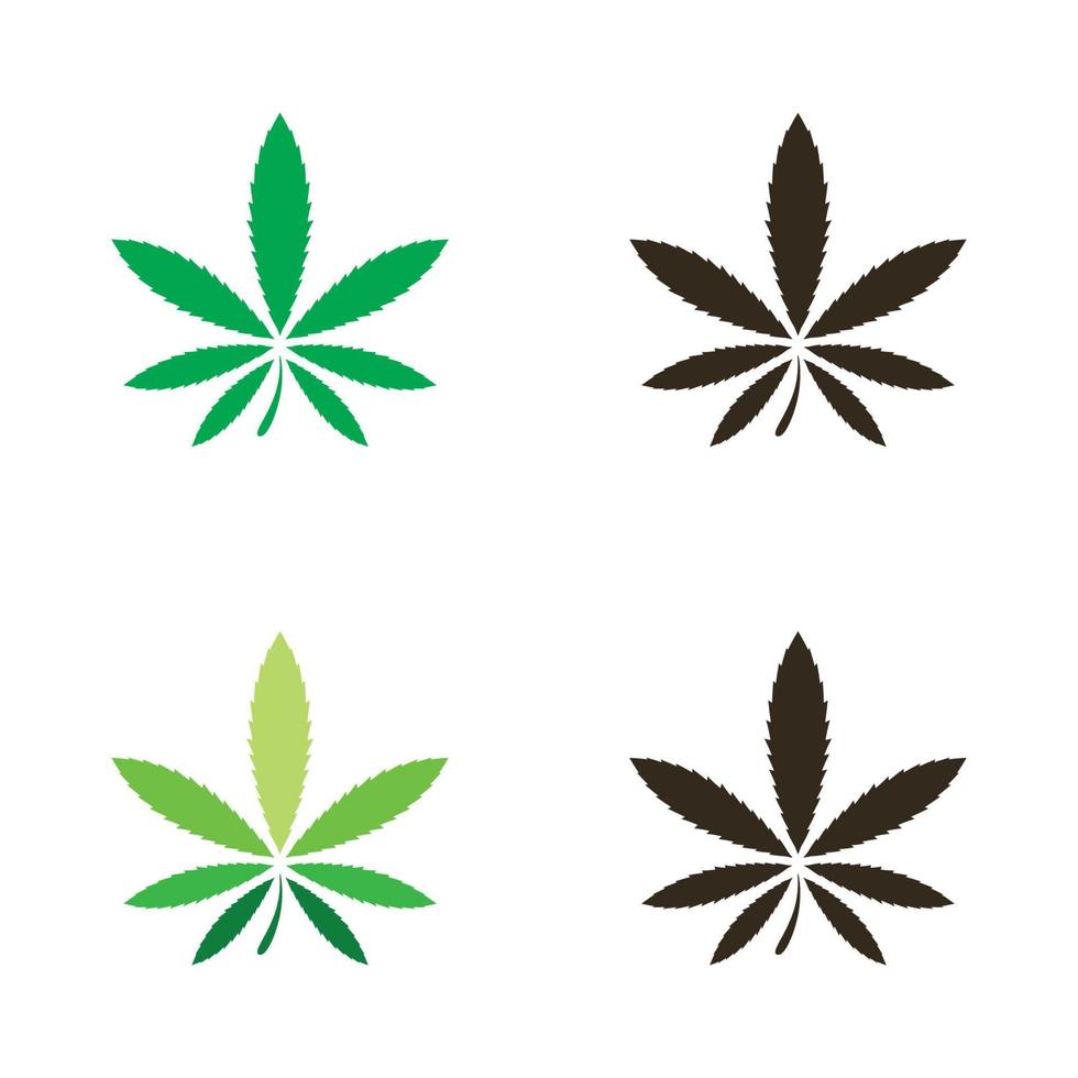 logotipo de cannabis e design de vetor de ícone de folha de maconha