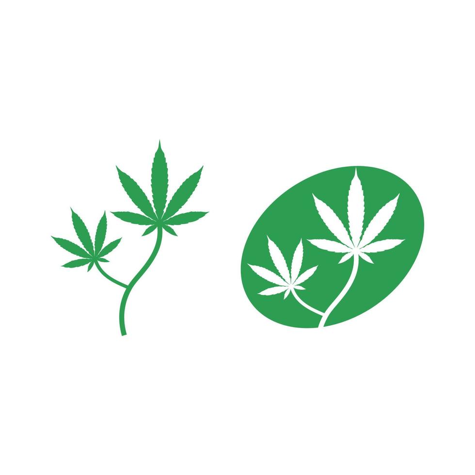 logotipo de cannabis e design de vetor de ícone de folha de maconha