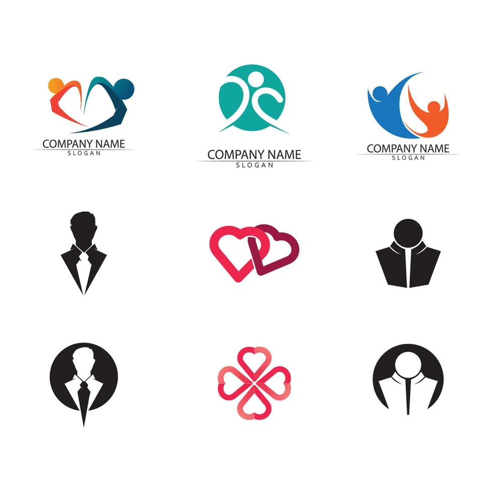 design de logotipo de pessoas abstratas pessoas divertidas, pessoas saudáveis, esporte, ilustração vetorial de símbolo de pessoas da comunidade vetor