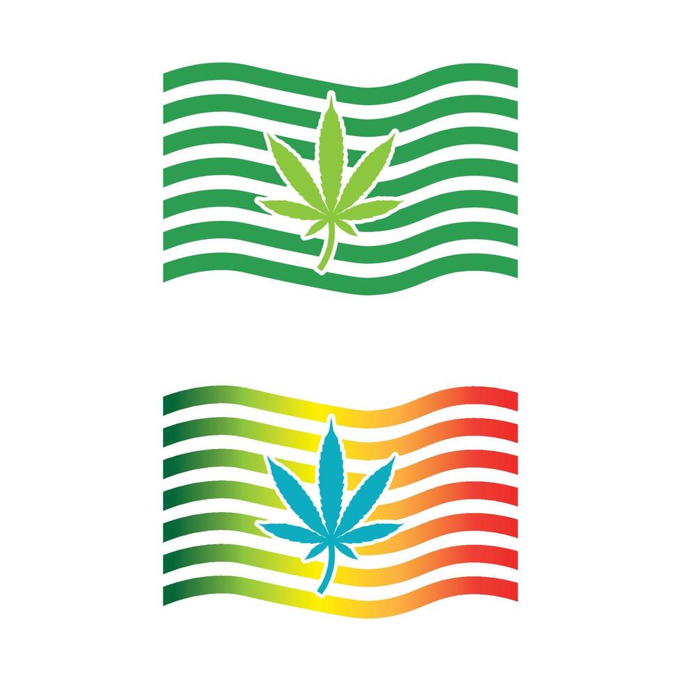 logotipo de cannabis e design de vetor de ícone de folha de maconha