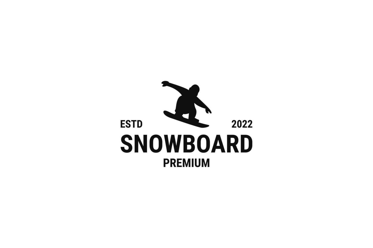 ilustração de modelo de design de logotipo de snowboard plano vetor