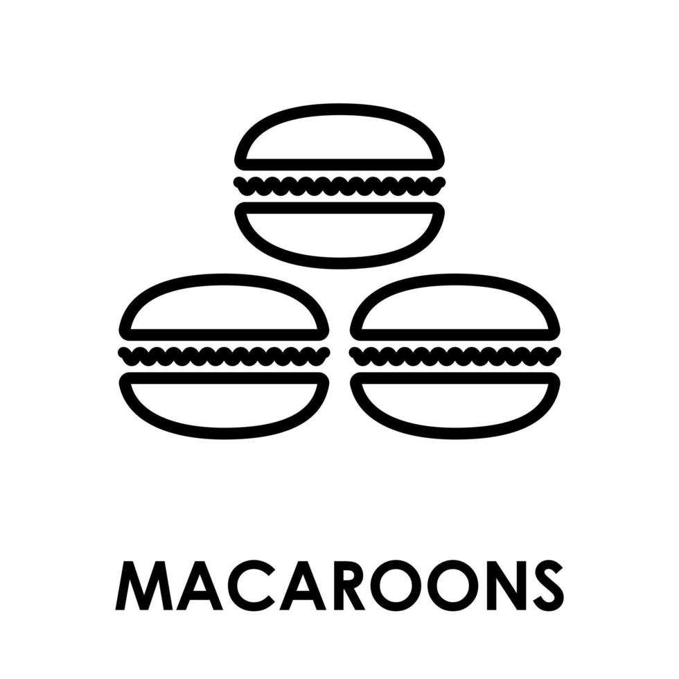 ícone de macarons. design de estilo premium da coleção de cafeteria. para web design, aplicativos, software, uso de impressão. ilustração vetorial isolada em um fundo branco vetor