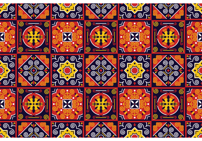 Pattern Vector tradicional Azulejos