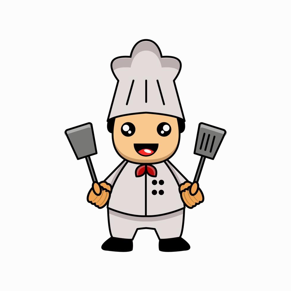 vetor de ilustração de mascote chef fofo