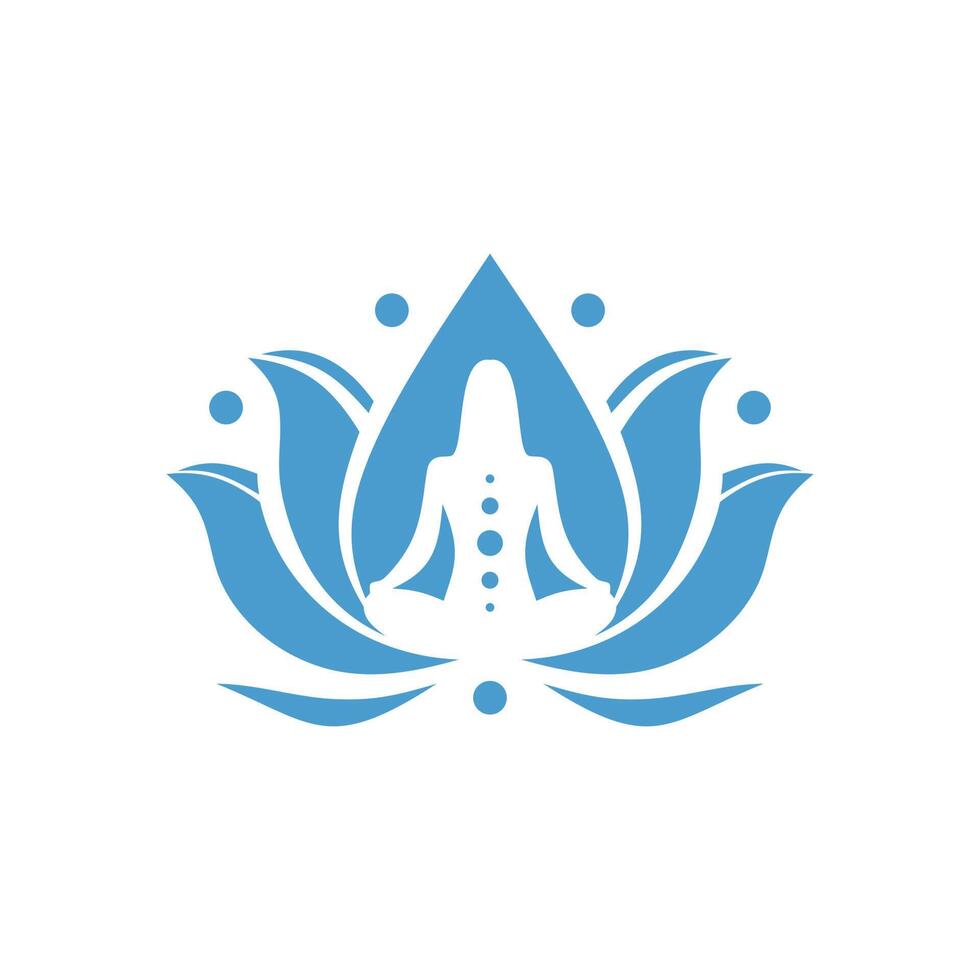 uma ilustração de logotipo representando pessoas fazendo ioga ou meditação vetor