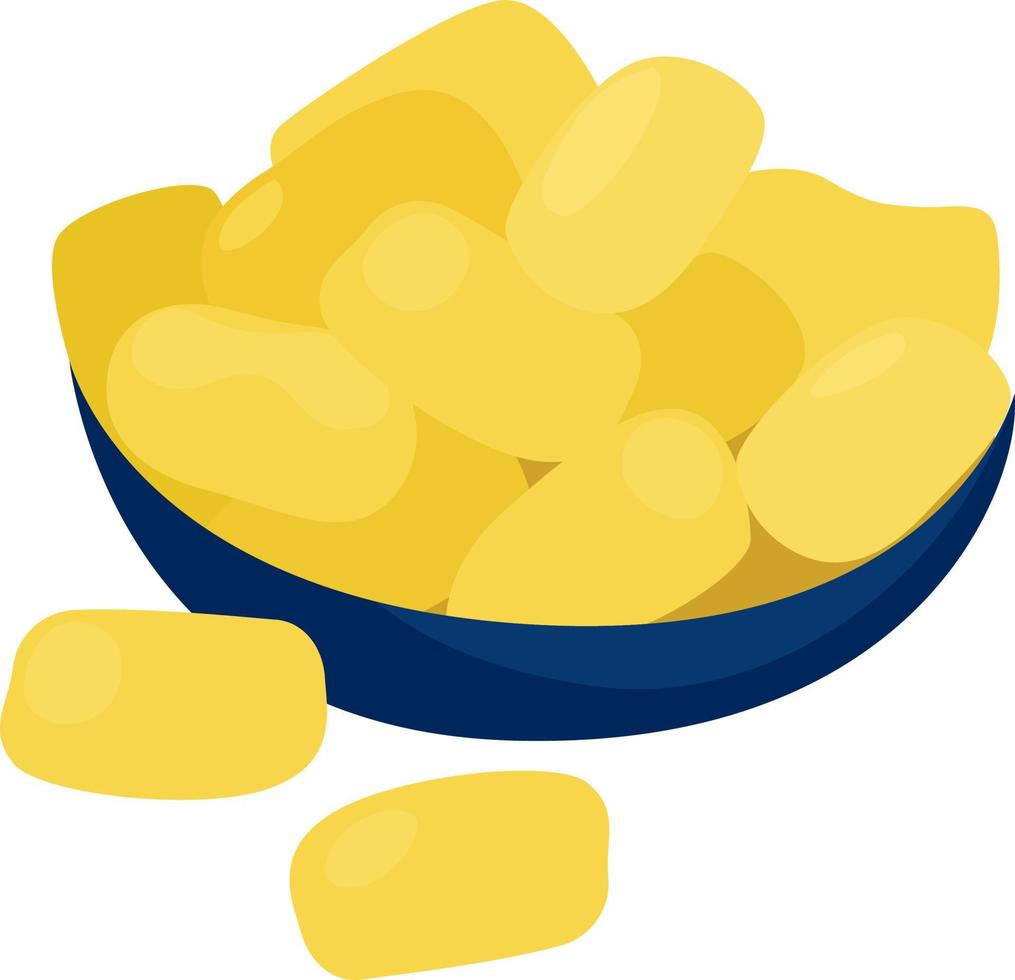 puffcorn amarelo, ilustração, vetor em um fundo branco.