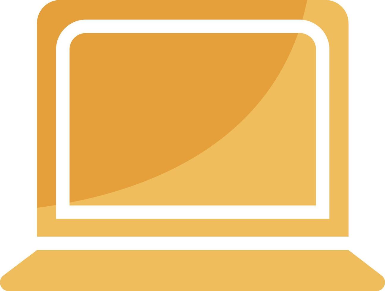 laptop laranja, ilustração de ícone, vetor em fundo branco