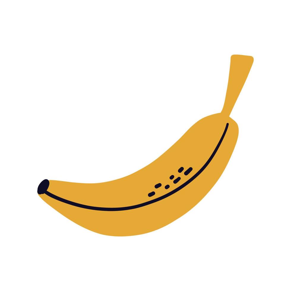 elemento de comida de desenho animado. banana desenhada à mão vetor