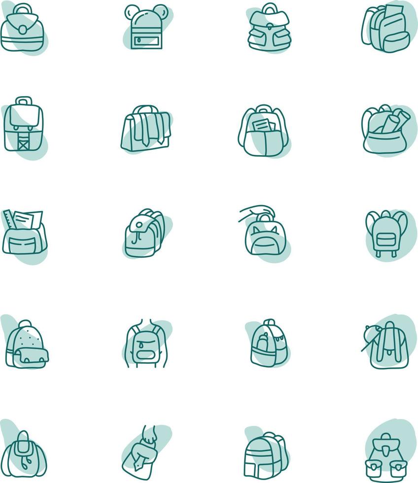 mochilas azuis, ilustração, vetor em um fundo branco.