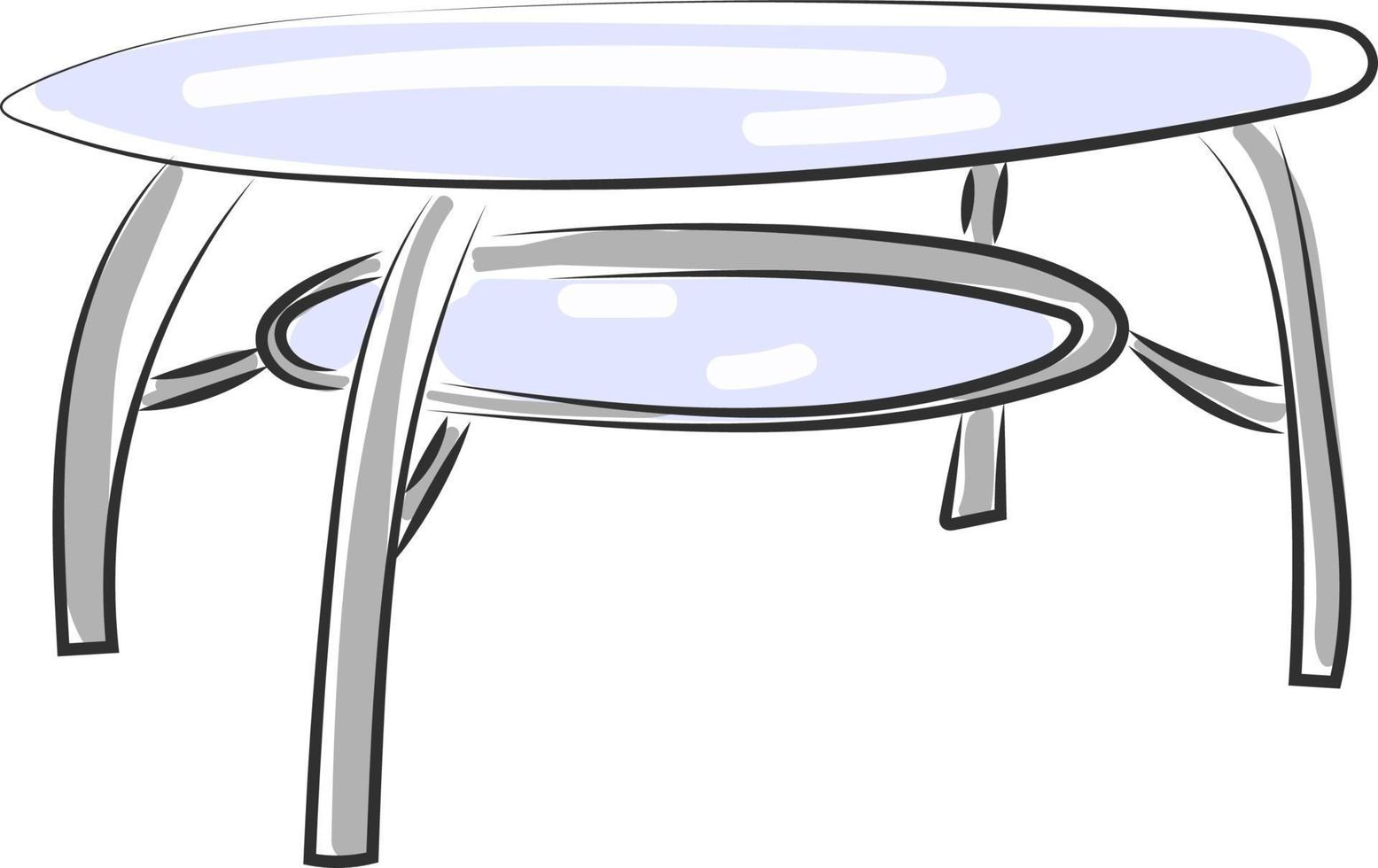 mesa de vidro, ilustração, vetor em fundo branco.