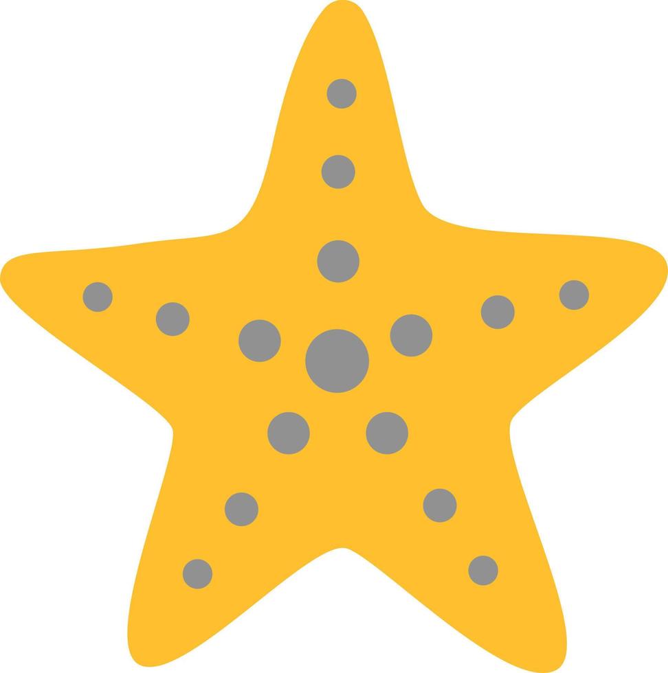 estrela do mar amarela, ilustração, vetor em um fundo branco.