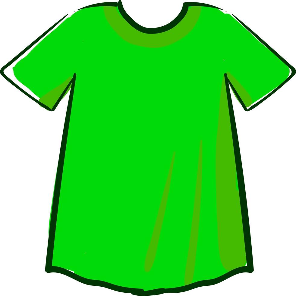 camisa de homem verde, ilustração, vetor em fundo branco.