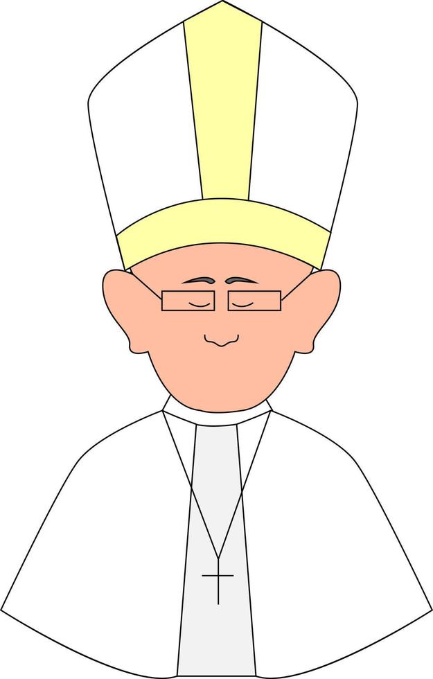 Papa feliz com óculos, ilustração, vetor em fundo branco.