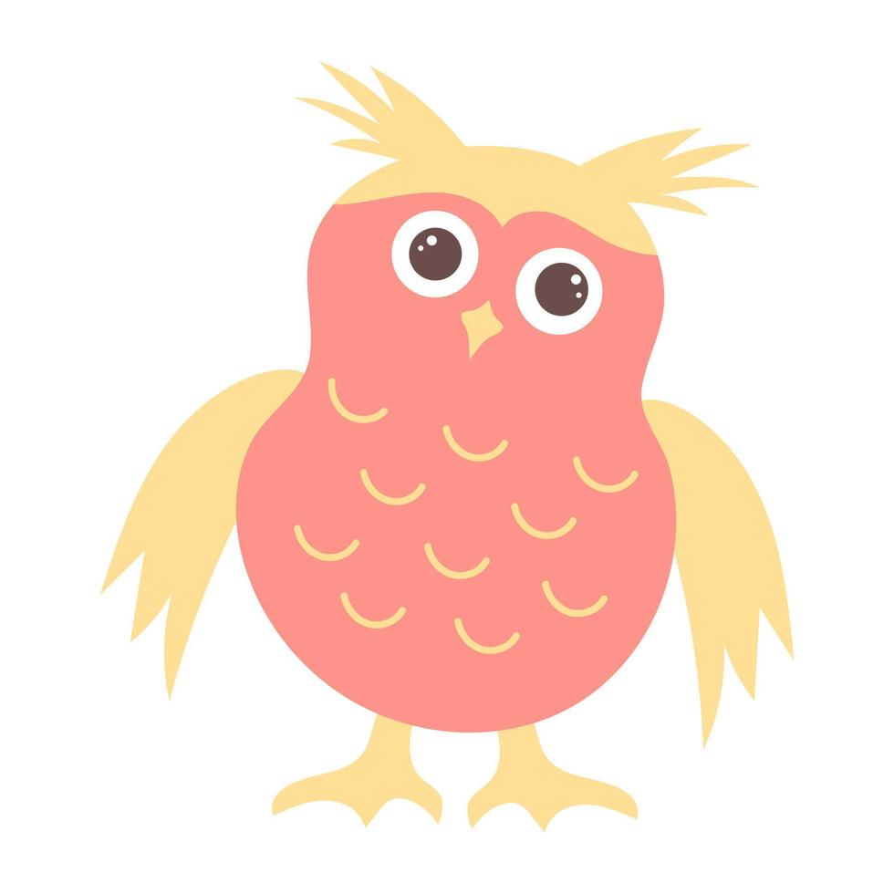 coruja engraçada bonita. personagem de desenho animado de pássaro da floresta. vetor