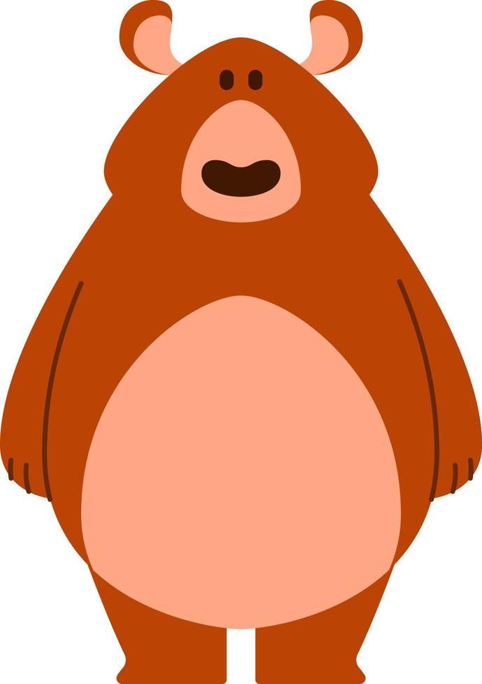 urso laranja, ilustração, vetor em fundo branco.