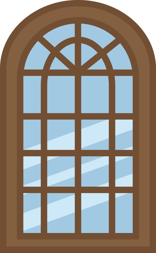 janela de casa antiga, ilustração, vetor, sobre um fundo branco. vetor