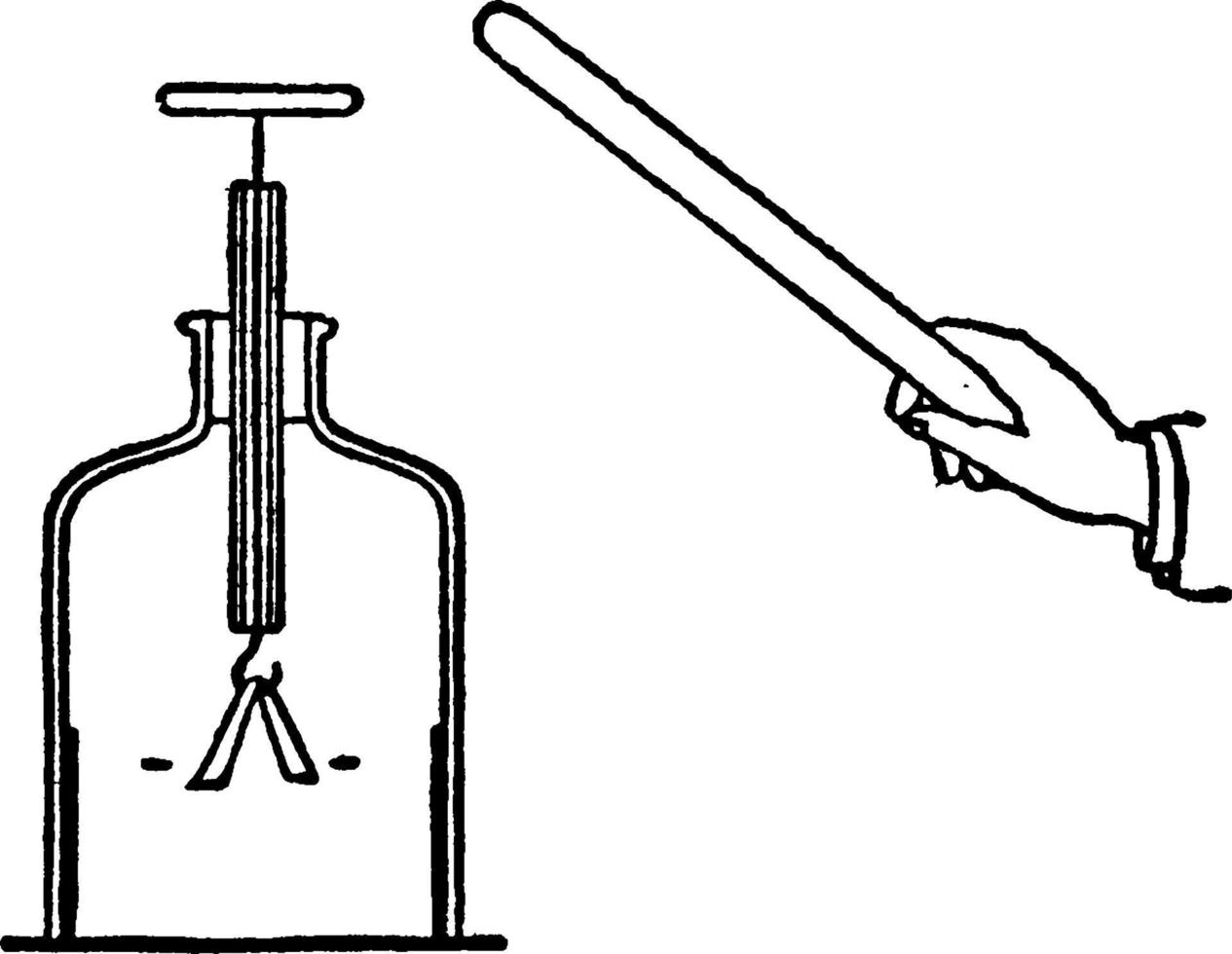 indução eletrostática, ilustração vintage. vetor