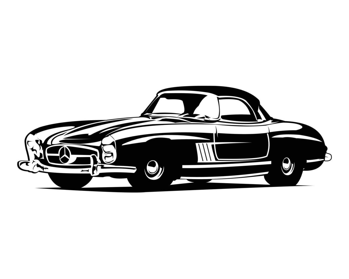 mercedes benz 300 sl roadster vista de fundo branco do lado. melhor ilustração vetorial para logotipos, emblemas, ícones e emblemas. vetor