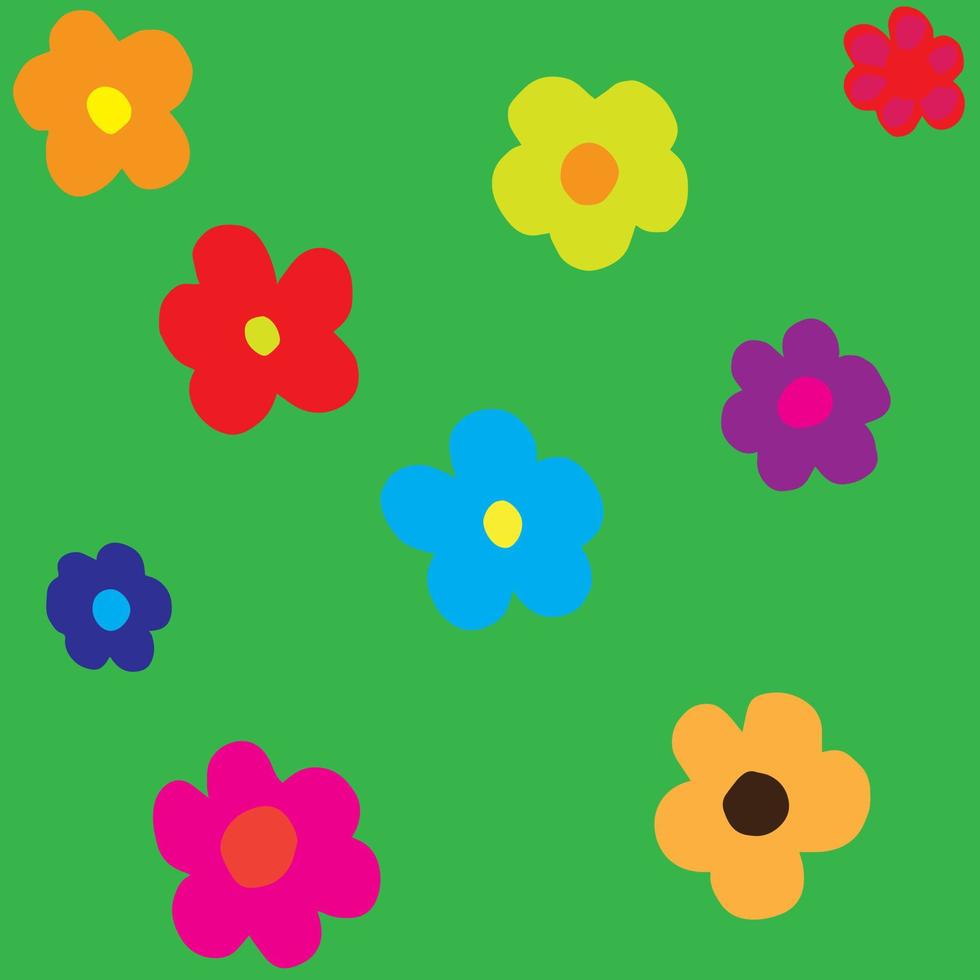 flores em um fundo verde. ilustração vetorial. vetor