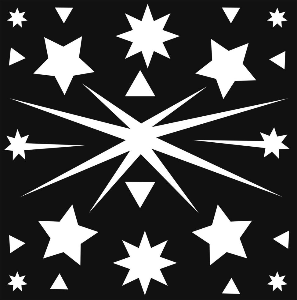 ilustração abstrata com estrelas em um fundo preto. ilustração vetorial. vetor