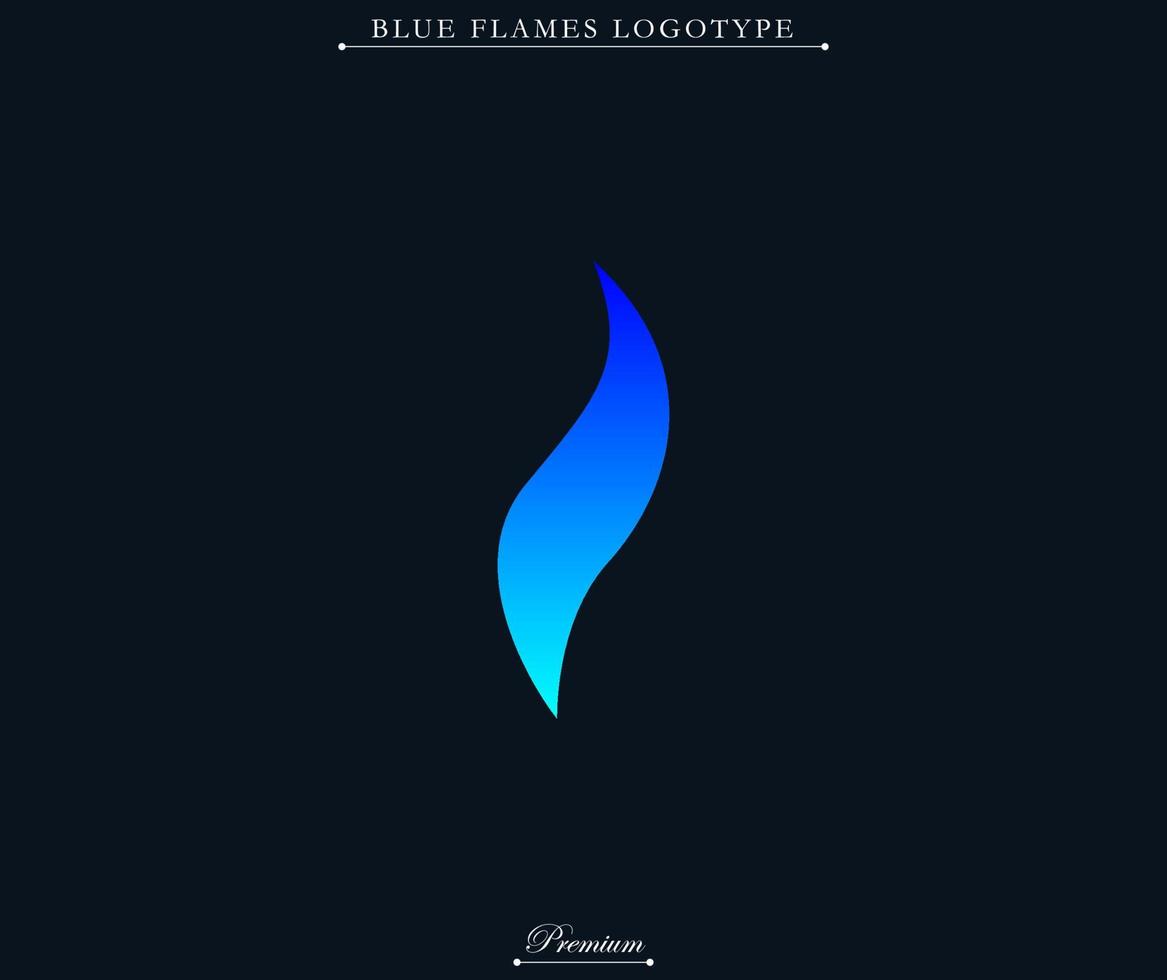 ilustração de logotipo moderno e futurista de chama azul. fogo com símbolo de gradiente azul. adequado para a marca da empresa, produtos da indústria, identidade. vetor eps 10