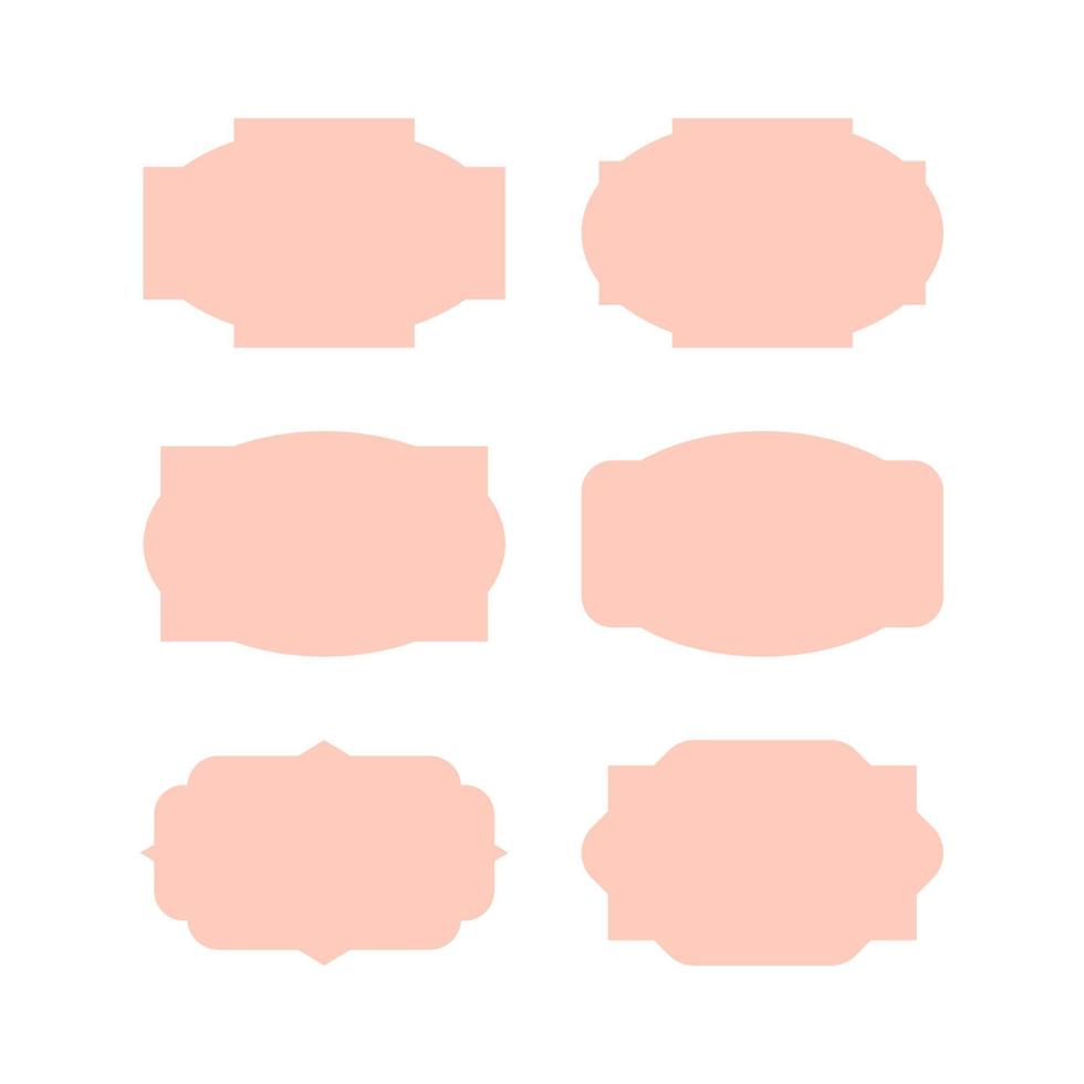 conjunto de formas de rótulo de vetor retangular rosa
