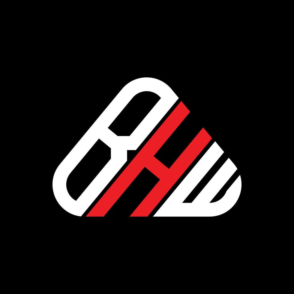 design criativo do logotipo da letra bhw com gráfico vetorial, logotipo simples e moderno bhw em forma de triângulo redondo. vetor