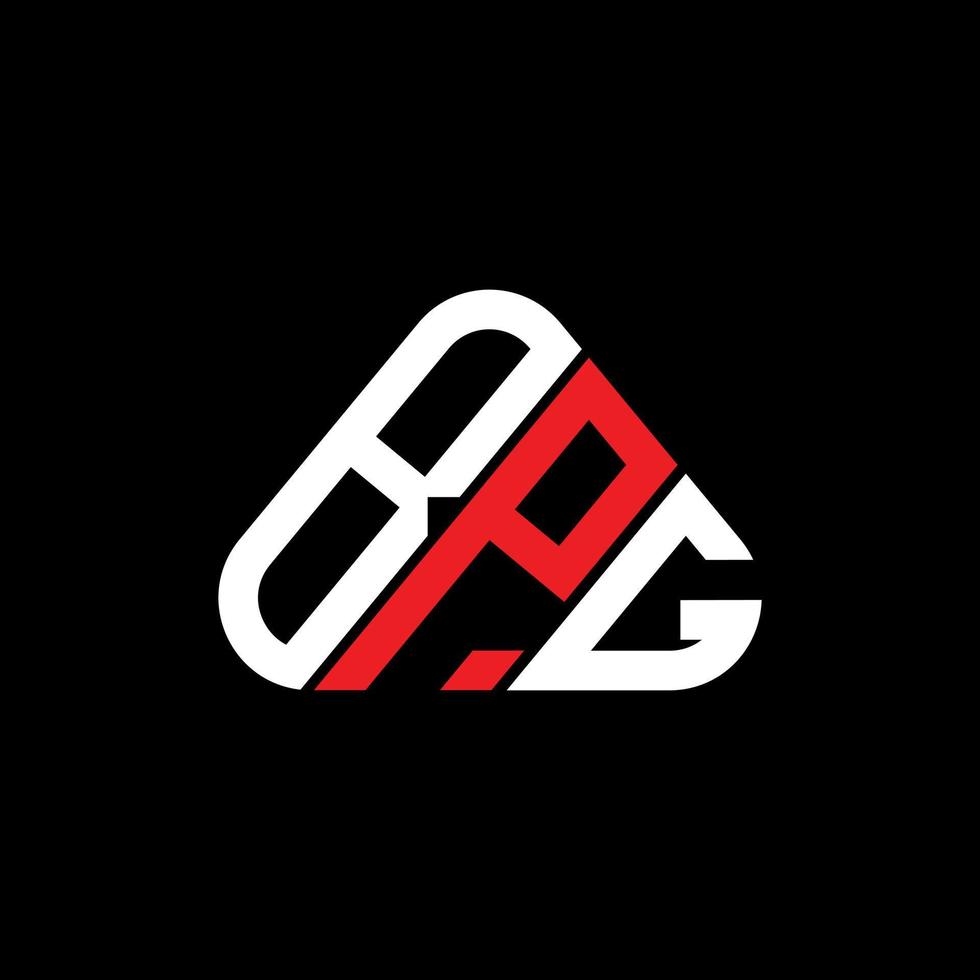 design criativo do logotipo da carta bpg com gráfico vetorial, logotipo simples e moderno bpg em forma de triângulo redondo. vetor