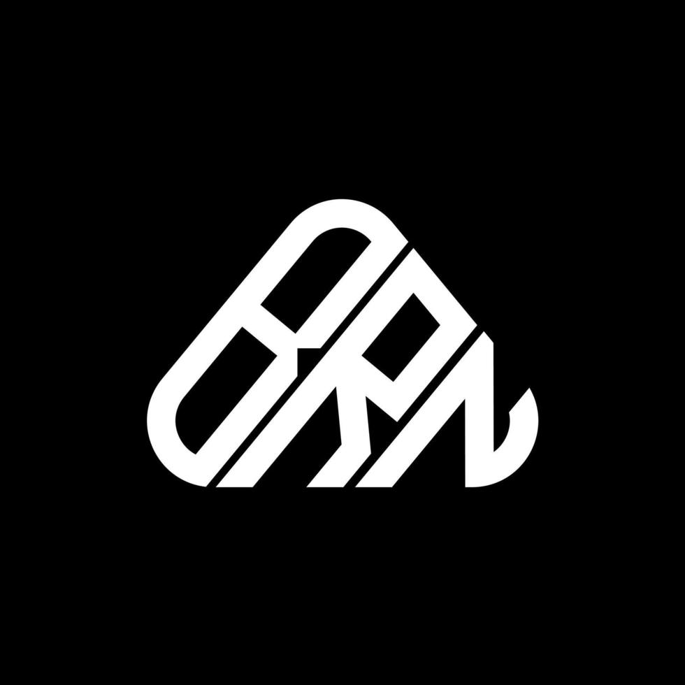 design criativo do logotipo da letra brn com gráfico vetorial, logotipo simples e moderno brn em forma de triângulo redondo. vetor