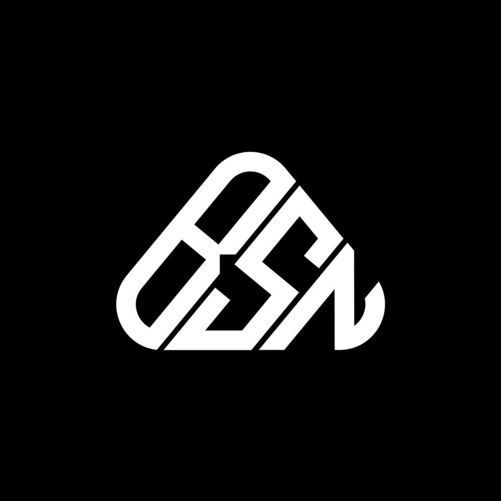 design criativo do logotipo da carta bsn com gráfico vetorial, logotipo simples e moderno bsn em forma de triângulo redondo. vetor