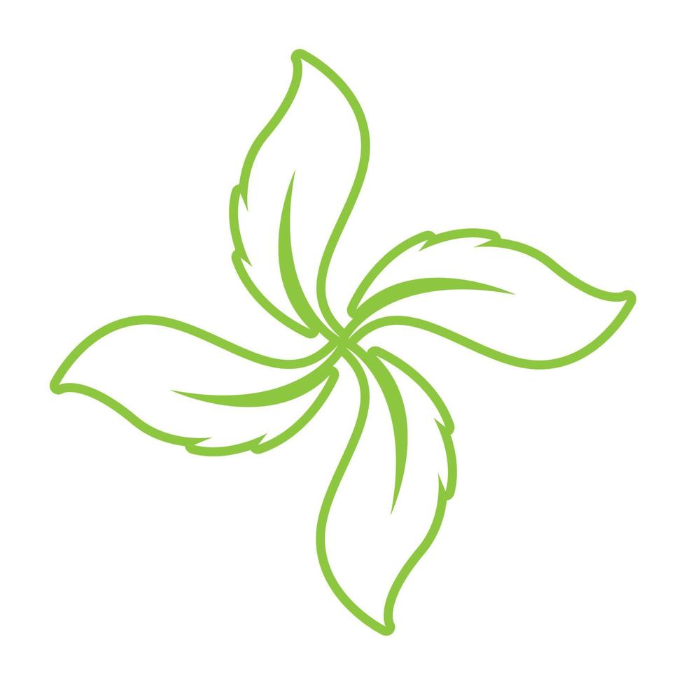 design de ornamento verde folha e modelo de vetor de símbolo
