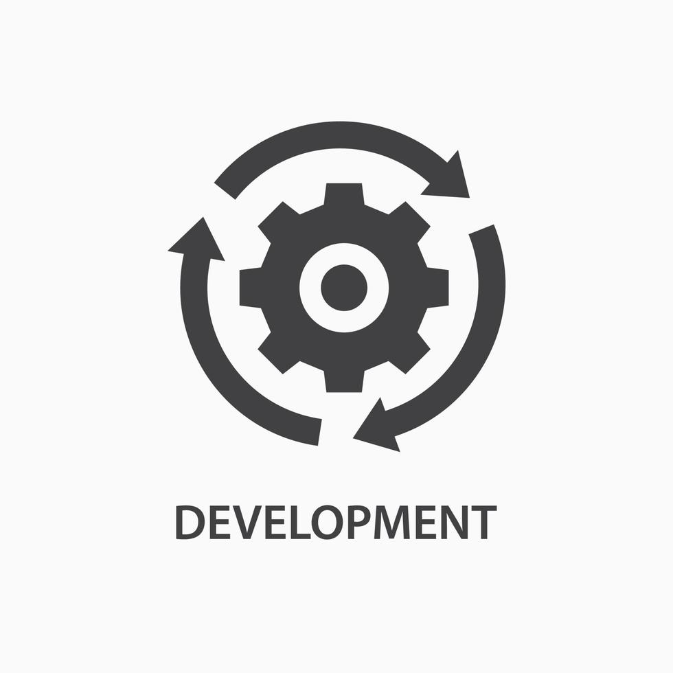 ícone de desenvolvimento. modelo de logotipo de ferramenta de serviço. ilustração vetorial. vetor