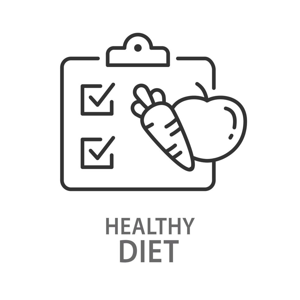ícone de linha de dieta saudável. ilustração vetorial isolado. vetor