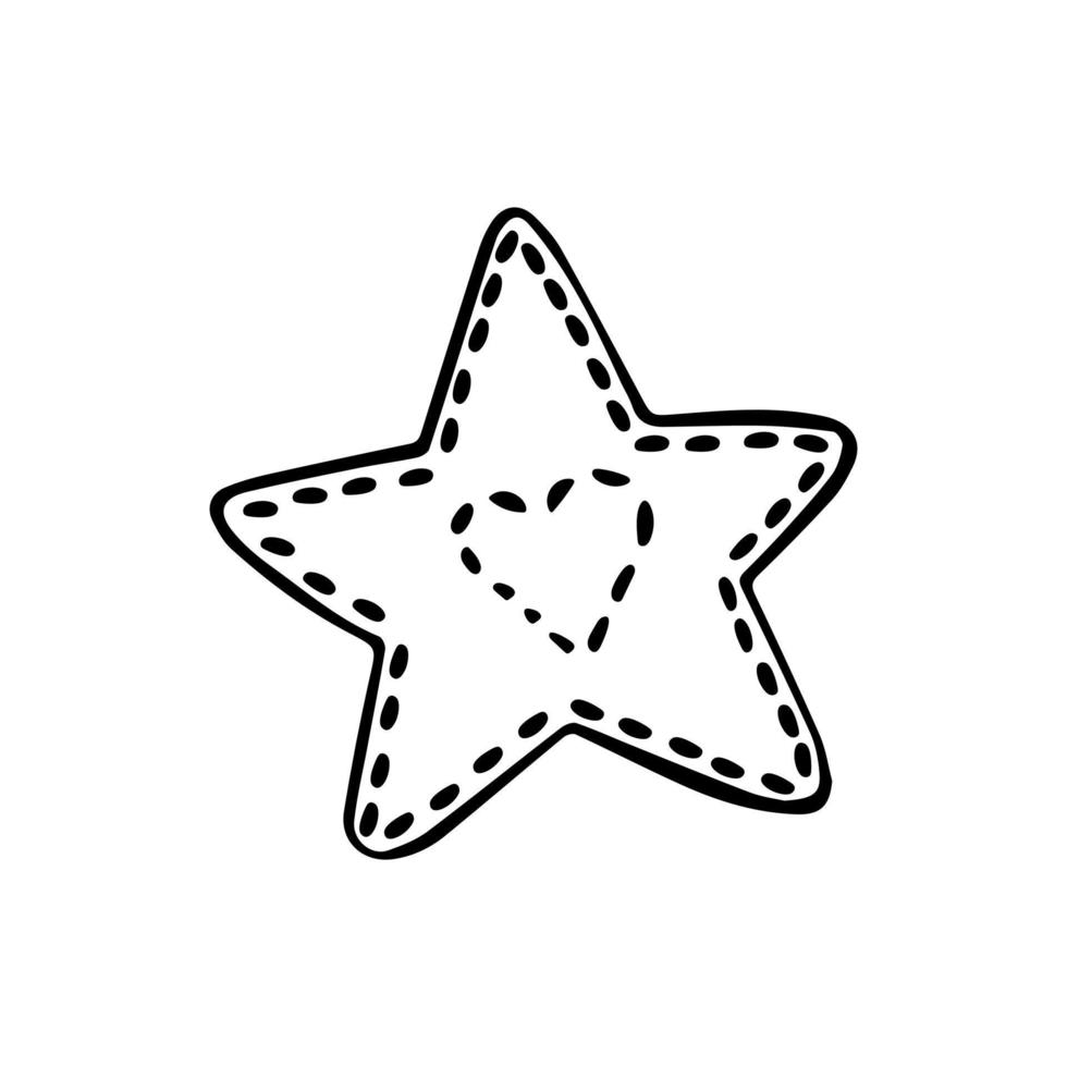 estrela de doodle desenhada de mão. forma de estrela para design. isolado no fundo branco vetor