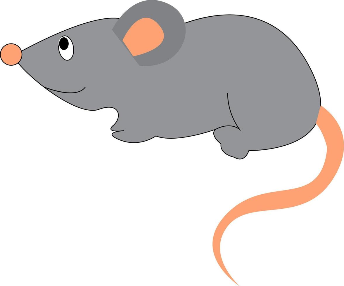 um mouse com óculos, ilustração vetorial ou colorida. vetor