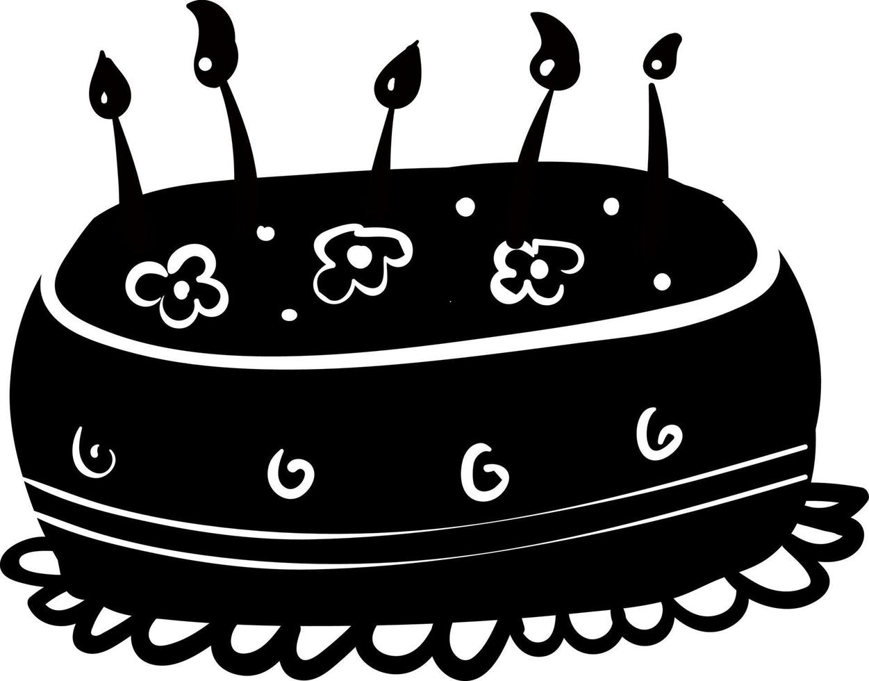 desenho de bolo de aniversário, ilustração, vetor em fundo branco.