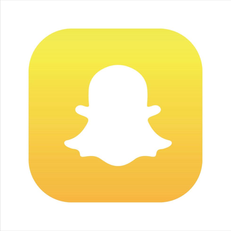 ícone do snapchat, logotipo de mídia social do ios snapchat em fundo branco, vetor livre