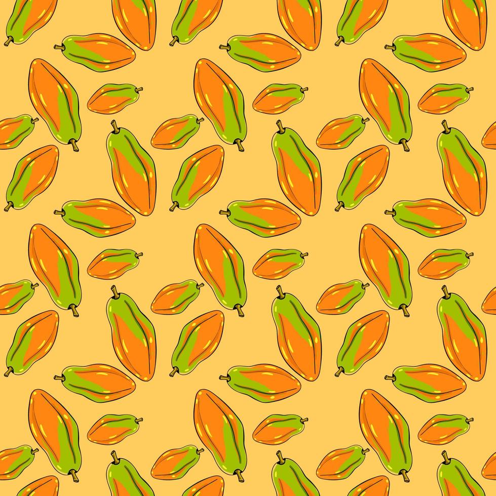 papel de parede de papaia, ilustração, vetor em fundo branco.