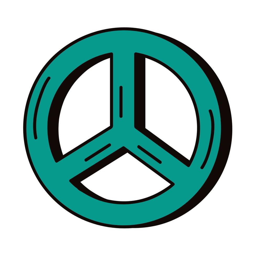 estilo retrô de símbolo de paz vetor