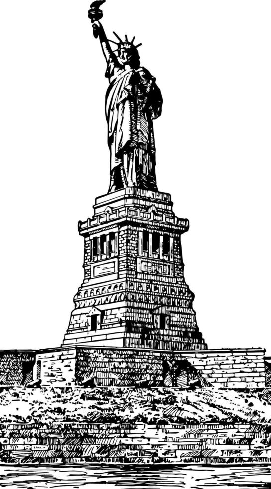 estátua da liberdade ilustração vintage vetor